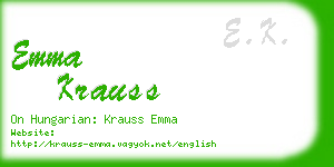emma krauss business card